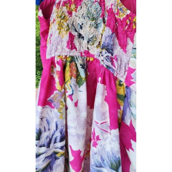 Anthropologie Band of Gypsies Pink Teal Abstract Floral Dress Womens Size Large - Picture 12 of 16